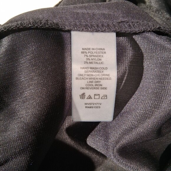 VINCE CAMUTO PANTS  3X  Black Gold Metallic  Velvet  Pull-On Dressy  Pockets NEW - Picture 6 of 9